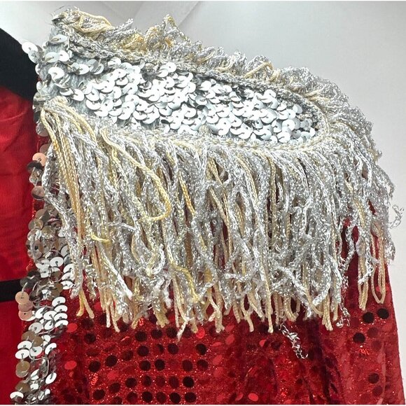 PEP THREADS VTG Sequin Band Jacket Vest Junior Sized MADE IN USA 1990's costume - Picture 8 of 16